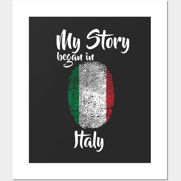 Italy Flag Fingerprint My Story DNA Italian Wall Art by Your Culture & Merch